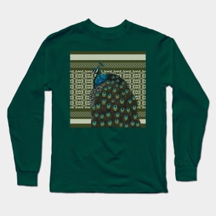 Vintage Peacock Portrait Long Sleeve T-Shirt